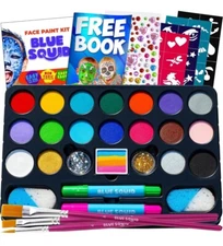Blue Squid Face Painting Kit for Kids – 22 Colors 160Pc Ultimate Face Paint Kit,