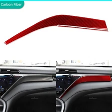 Red Carbon Fiber Co-pilot Console Dashboard Panel Cover For Toyota Camry 2018-24