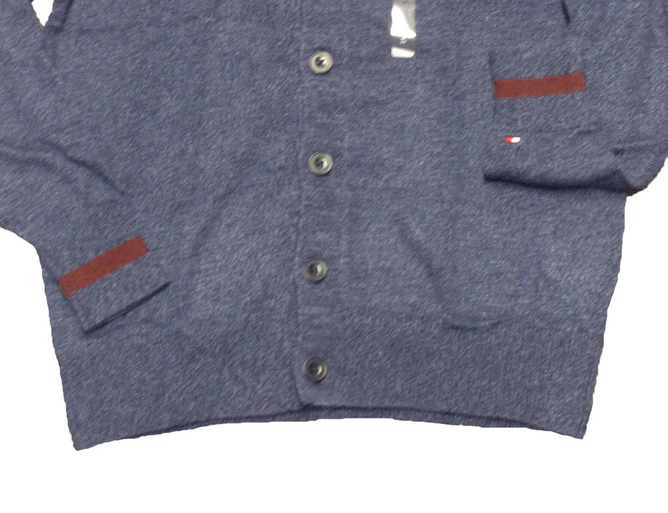 Suéter cárdigan Tommy Hilfiger para hombre azul mezcla de lana cuello en V Foto 3 de 3