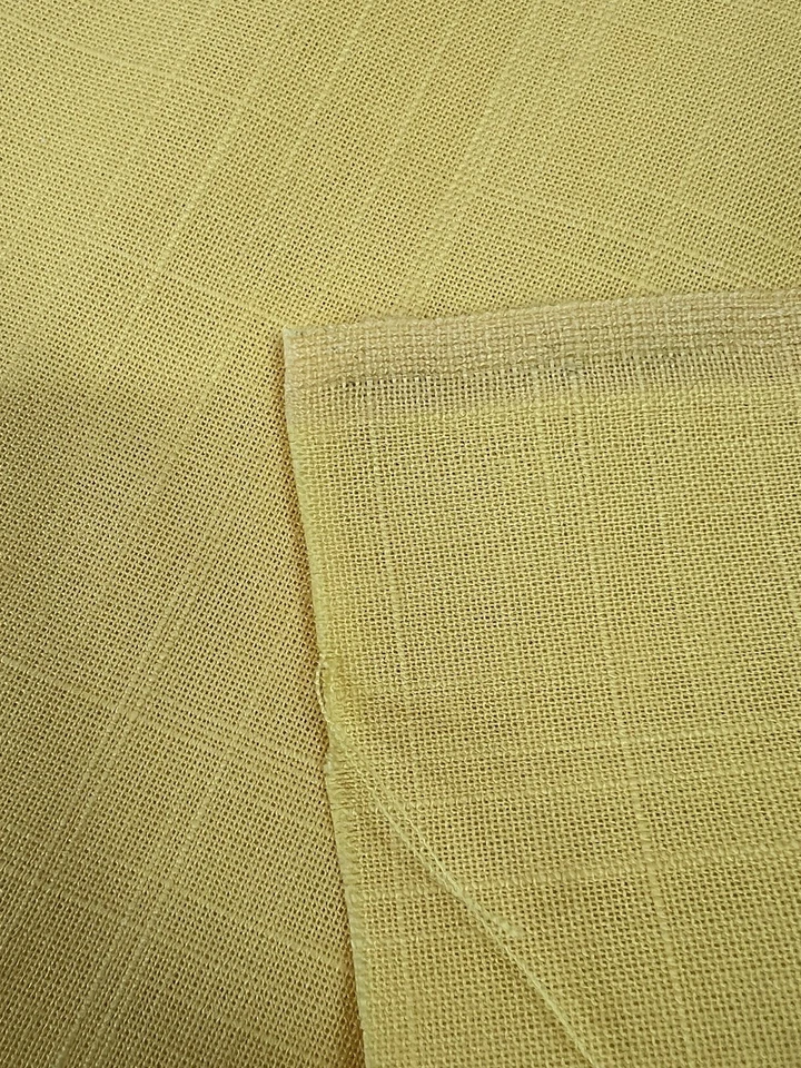 Bright Yellow Polyester Fabric 2/3 yards 58" Wide Unbranded Linen Look Textured - Image 4 of 4