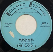 The C.O.D.'s – Michael – Kellmac Records – 1003 – 1965 Northern Soul 45 RPM 7"