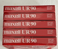 Vintage Maxell UR 90 5 Pack Blank Cassettes NEW 