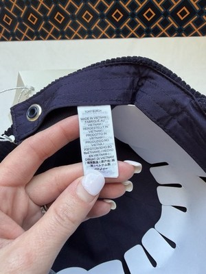 Tory Burch Corduroy Logo Cap Hat Tory Navy Blue | eBay display picture 2