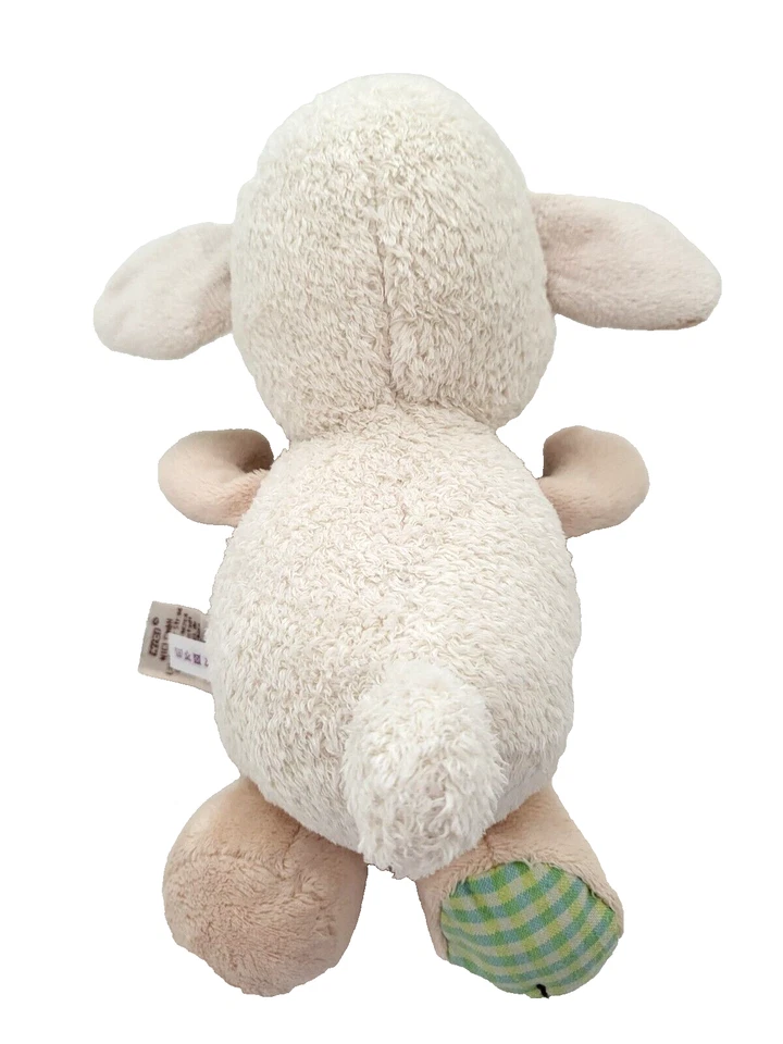 Juguete de peluche para bebé My First NICI cordero oveja 9" verde crema oreja y pie rojo círculo tum Foto 4 de 4