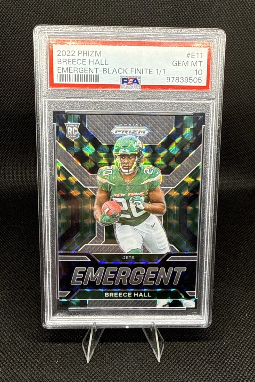 Breece Hall Panini Prizm Emergent #E11 Black Finite 1/1