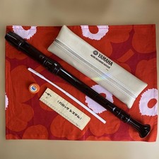 YAMAHA Alto Recorder Dark Brown with Case  Accessories Used MM3