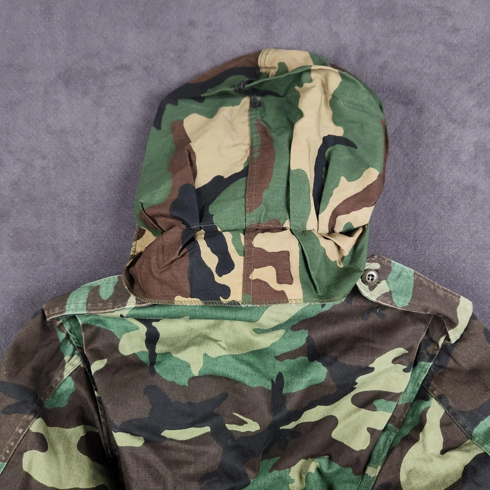 Vintage M-65 Field Coat Jacket Mens Small Regular Woodland Camo Liner USA 80s - Image 4 of 4