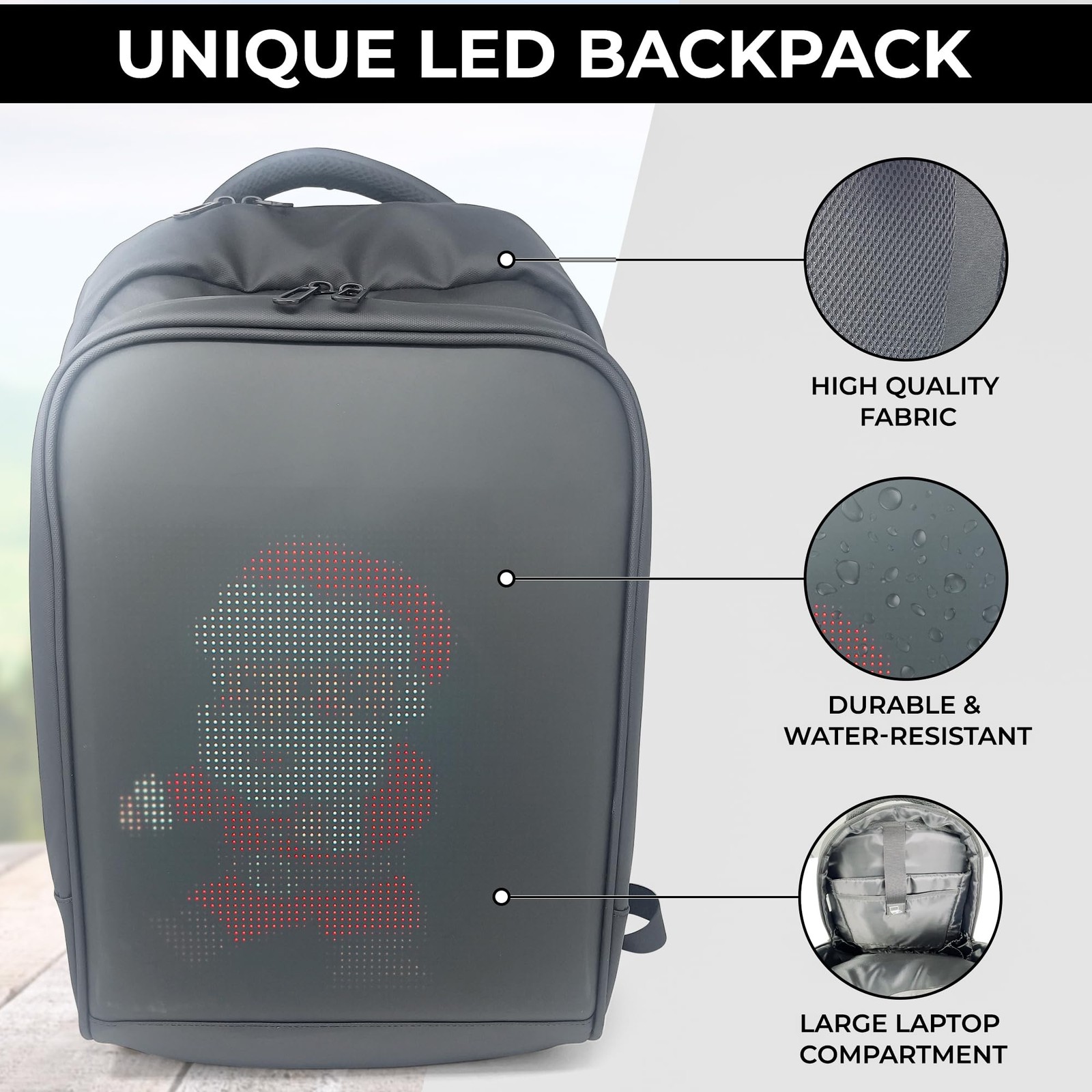 LED Backpack with Programmable Screen, Motorcycle… - image 7