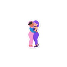 Doulingo Zari and Lilly hugging sticker