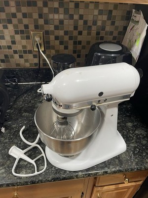 KitchenAid Classic White Standalone Mixer, Stainless Steel Bowl
