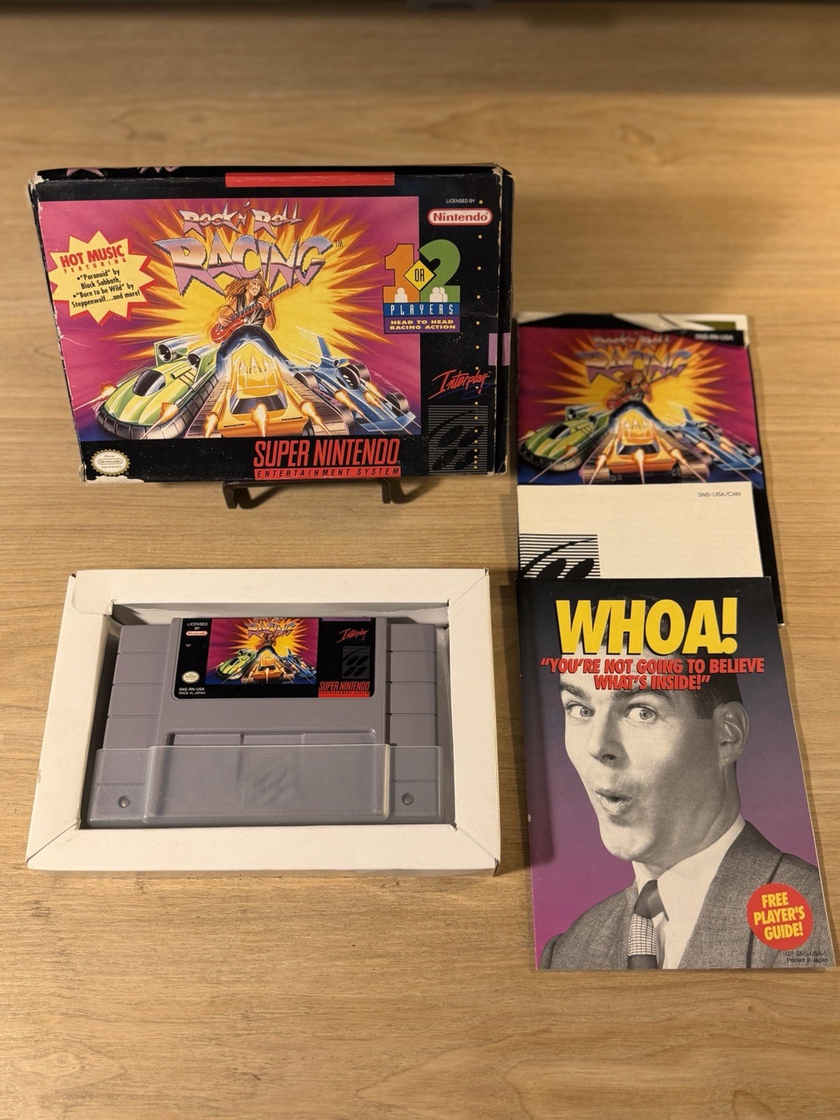 RARE Rock n' Roll Racing (SNES, 1992) AUTHENTIC - CIB w/ Manual & Inserts