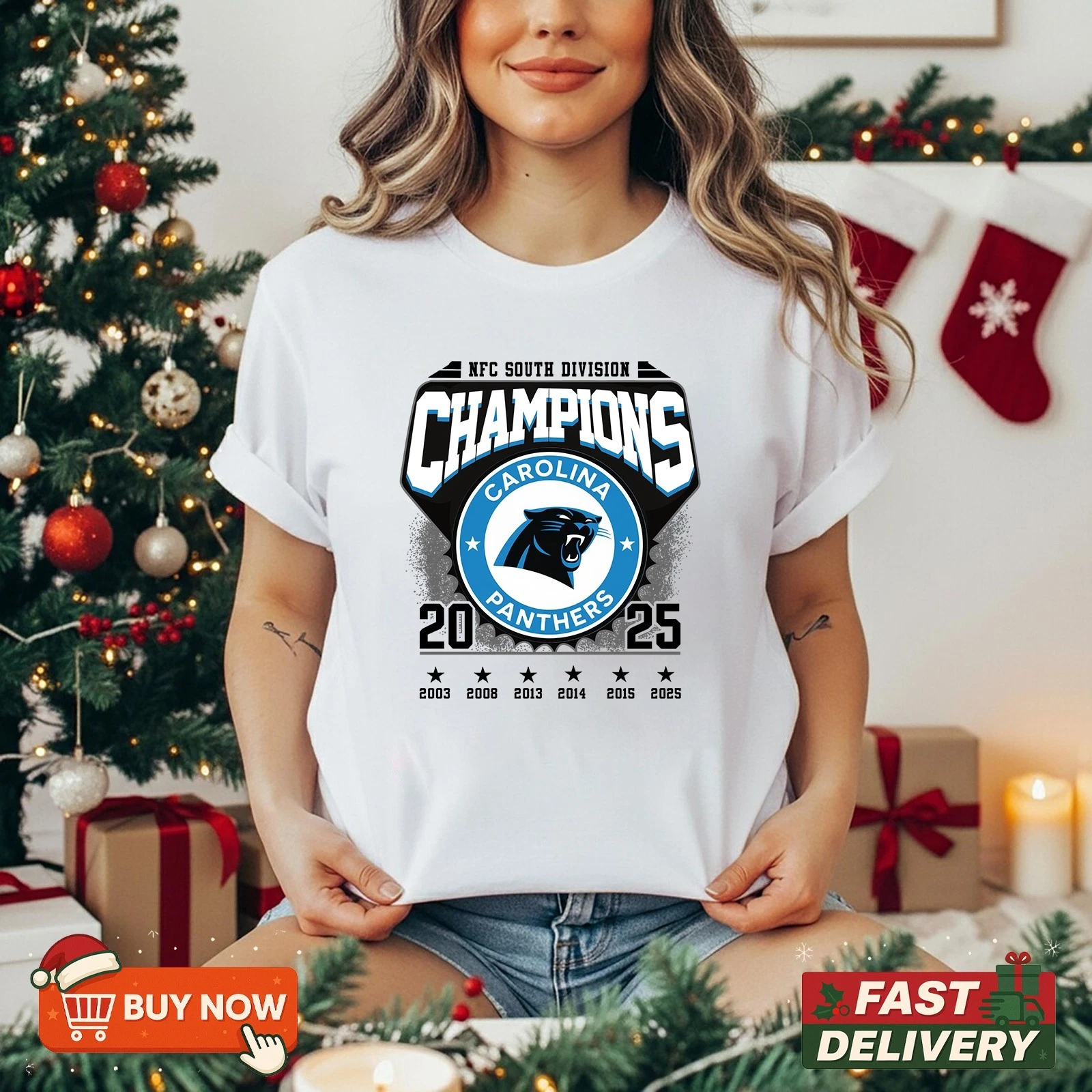 Carolina Panthers 2025 NFC South Division Champions TShirt