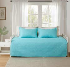 3 Piece Blue Daybed Cover Twin Size Cozy Daybed Sets Bedding Double Sided Cover