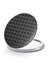 1X/10X Compact Magnifying Mirror, Unique Painting Pocket Black Pinwheel Stripe