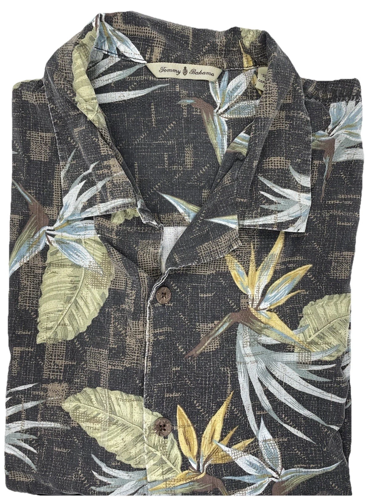 Tommy Bahama Men’s Floral All Over Print 100% Silk Hawaiian Shirt Large