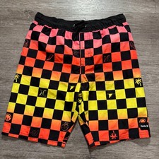 Hurley Board Shorts Youth Large 12 13 Checkered Outdoor Swim Trunks Mesh Lined