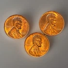 1956–1958 Lincoln Wheat Cents (3 Coin Set) AU/UNC Original Red-Brown