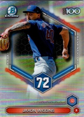 2026 Bowman Chrome #BTP-72 Jaxon Wiggins Top 100 Prospect Refractor RC Card