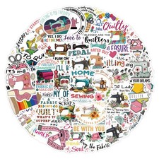 55Pcs Quilting Stickers Sewing Machine Theme Waterproof Vinyl for