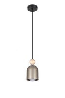 Pendelleuchte Holz Metall E27 Ø11 Cm Rund Schwarz Champagner HäNgelampe Esstisch