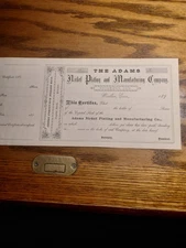 The Adam's Nickel Plating And Manufacturing Company.  UNISSUED