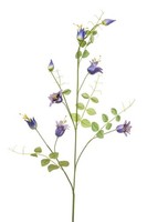 Artplants Kunststoff Zweig Clematis Lenoma, Blau, 115Cm
