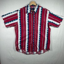 VTG Wrangler Western Shirt Mens XL Pearl Snap Southwestern Aztec Vertical Stripe