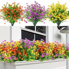 Artificial Boxwood Shrubs 12 Bundles UV Resistant Fake Plants Outdoor Greenery
