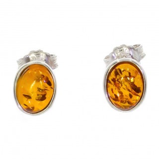 Sterling Silver Amber Earrings E-18-02 Jewelry