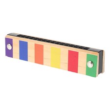Wooden Harmonica 16 Holes Beginner Musical Instrument Early Learning Tool Bright