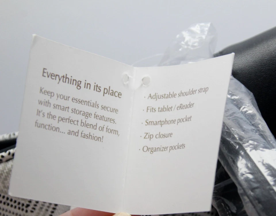 Bolso de Mano/Bolso de Hombro Giani Bernini Saffiano - Nuevo - Diseño Diamante Blanco/Negro 5044WB Foto 4 de 4