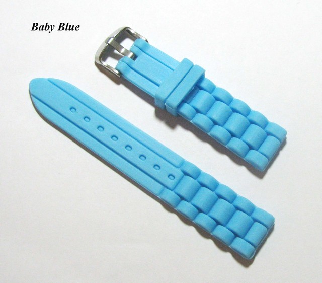 New 20mm Silicone Rubber Watch Band Strap Baby Blue eBay