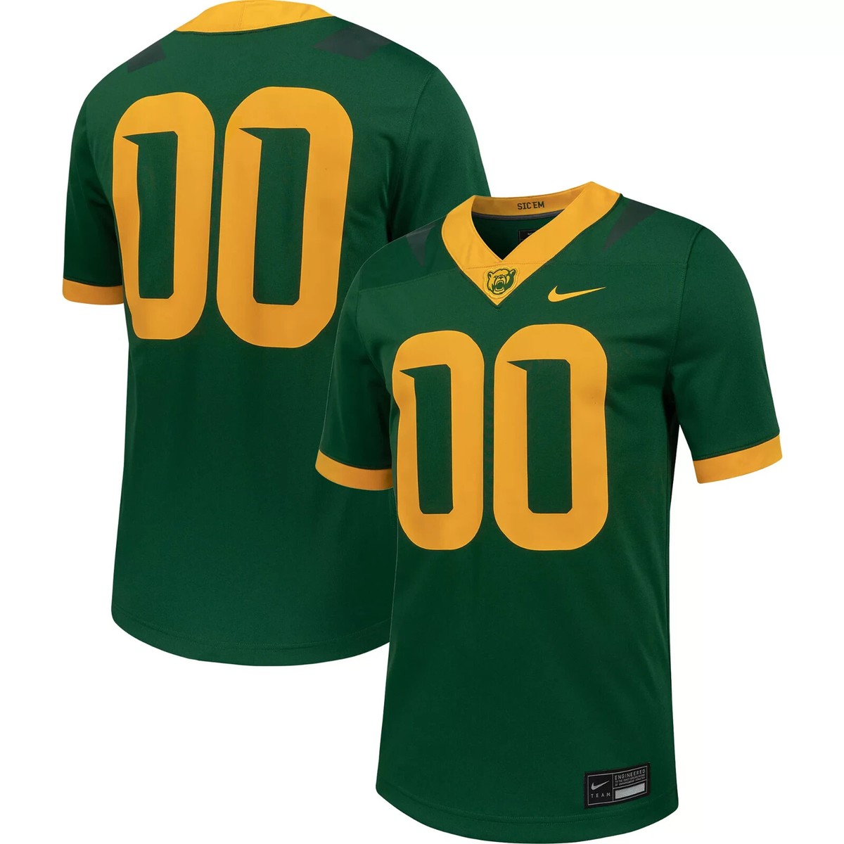 NIKE NCAA MENS BAYLOR BEARS SCREEN PRINT FOOTBALL JERSEY LARGE NWT