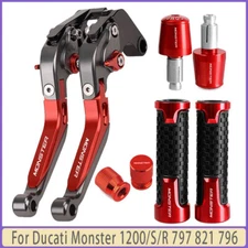 Handle Grips Cap Brake Clutch Levers Set For Ducati Monster 1200/S/R 797 821 796