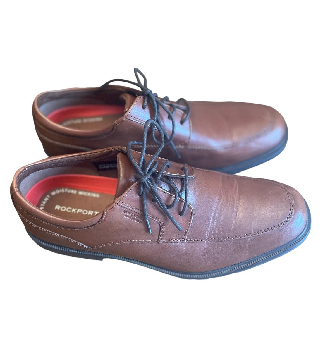 Rockport Waterproof Oxford Mens Sz 8.5 Brown Leather Apron  display picture 3