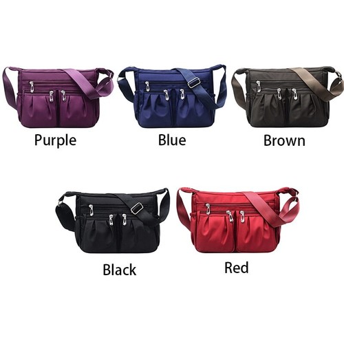 Bolso de hombro de nailon para mujer Bolso bandolera impermeable Bolso de mano de varios bolsillos Oxford - Imagen 13 de 29