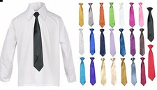 Classic Teen Toddler Boy Kids Formal Suit White Dress Shirt Color Neckties 4T-20