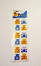 Great 7 Shiny Stickers 1 Strip Brand New Package ~Bears~ Vintage