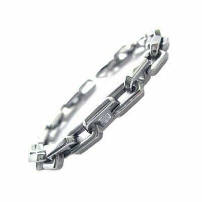 BR54 Bausch K Stainless Steel High Polish 9.75'' Link Chain Bracelet New