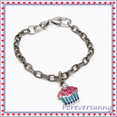 Brighton Starter Cupcake Charm Add Charms/Beads Bracelet 7''