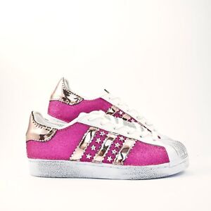 Shoes Adidas Superstar With Glitter Fucxia Mirrored Pink More Studs Ebay