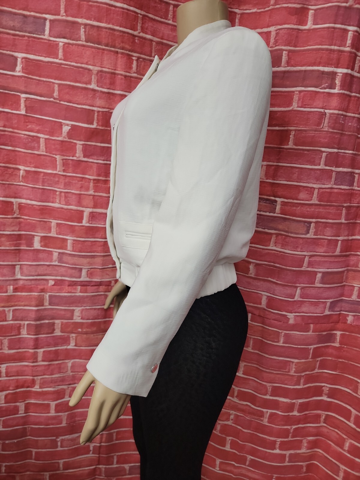 Zara Basic Collection Snap Button Ivory Texture W… - image 5