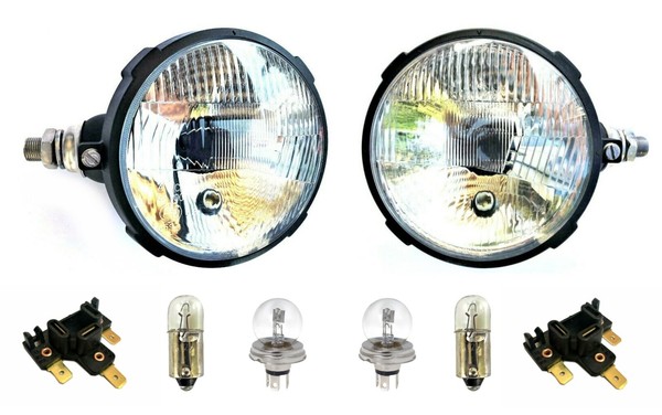 2X Scheinwerfer GlüHbirnen R2 12V U. Steckern Positionslicht Fernlicht Traktor-image