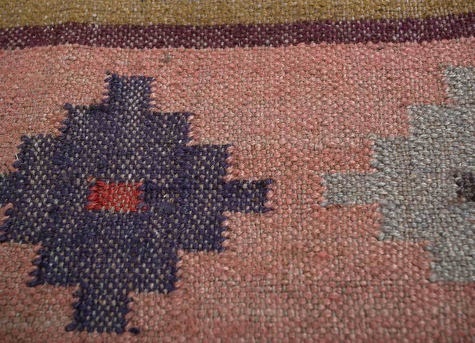 Rug Natural Handwoven Wool Jute Rug, Vintage Kilim Rug, Traditional