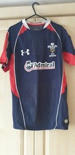 Wales Rugby Union Football Jersey Shirt Under Armour size S 36/38 Navy Blue