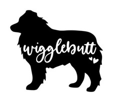 Australian Shepherd Wigglebutt Decal 1 4"x4.5" Choose Color