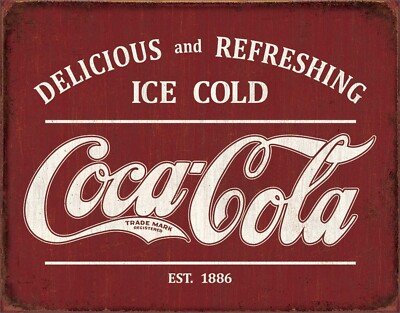 Coca-Cola Est 1886 Tin Sign by Desperate Enterprises