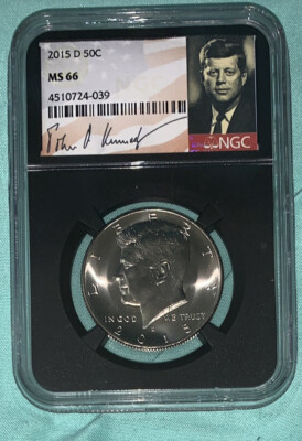 2015 D Kennedy Half Dollar 50c NGC MS 66 labeled signature OBO | eBay