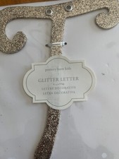 Pottery Barn Decorative Wood/Gold Glitter Letter T - New