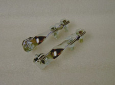 2 CHROME TWISTED MIRROR BRACKETS WITH D CLIP FITS LAMBRETTA,VESPA,LML RACKS